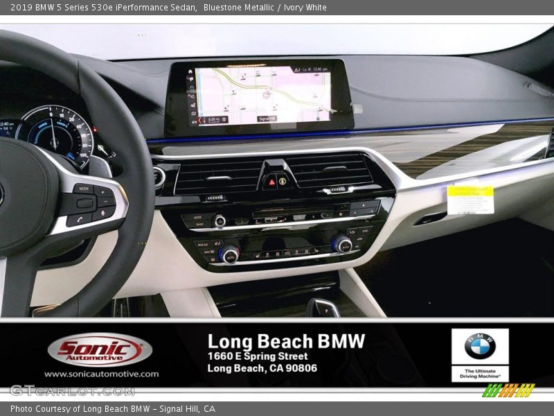 Bluestone Metallic / Ivory White 2019 BMW 5 Series 530e iPerformance Sedan