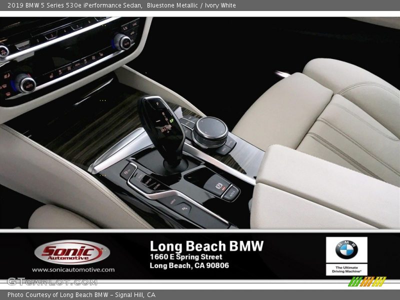 Bluestone Metallic / Ivory White 2019 BMW 5 Series 530e iPerformance Sedan