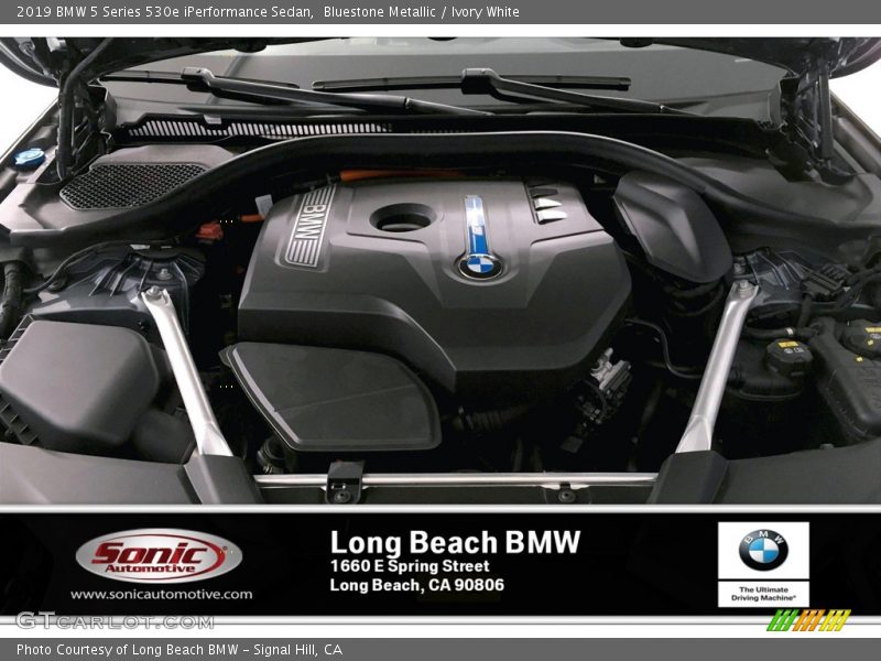 Bluestone Metallic / Ivory White 2019 BMW 5 Series 530e iPerformance Sedan