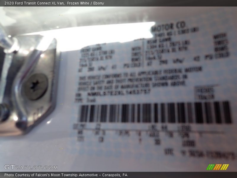 Frozen White / Ebony 2020 Ford Transit Connect XL Van