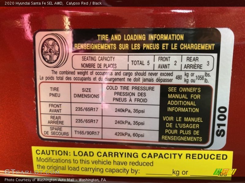 Calypso Red / Black 2020 Hyundai Santa Fe SEL AWD