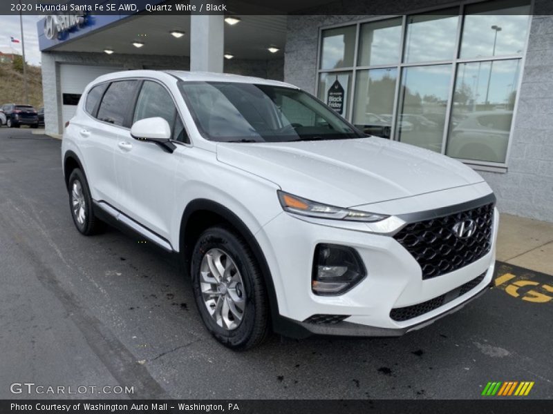Quartz White / Black 2020 Hyundai Santa Fe SE AWD