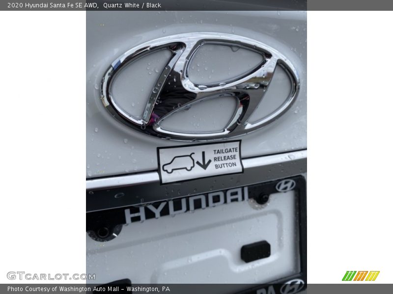 Quartz White / Black 2020 Hyundai Santa Fe SE AWD