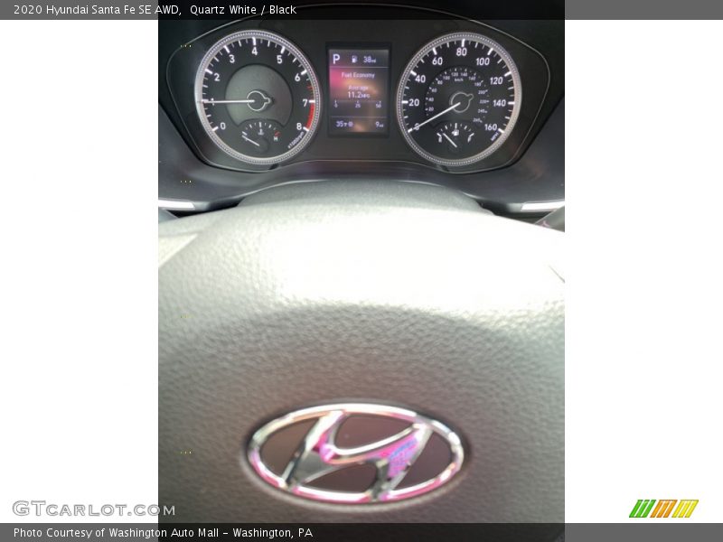 Quartz White / Black 2020 Hyundai Santa Fe SE AWD