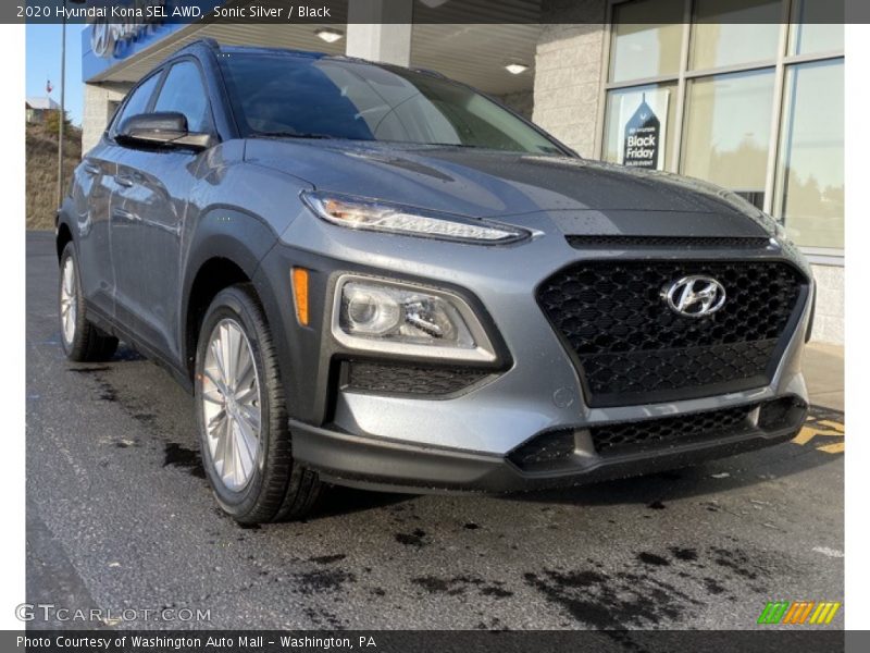 Sonic Silver / Black 2020 Hyundai Kona SEL AWD