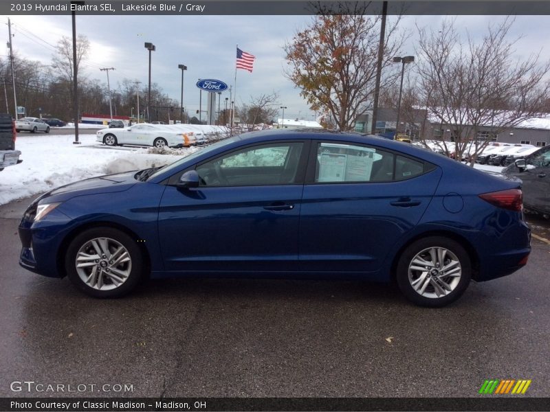 Lakeside Blue / Gray 2019 Hyundai Elantra SEL