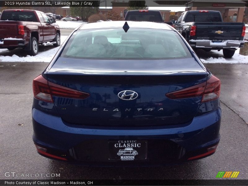 Lakeside Blue / Gray 2019 Hyundai Elantra SEL