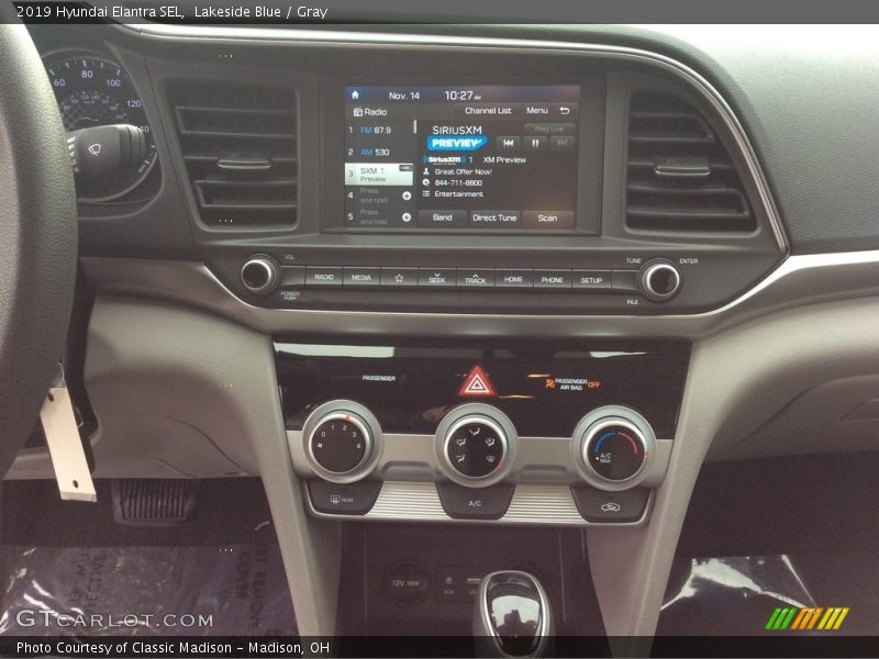 Lakeside Blue / Gray 2019 Hyundai Elantra SEL