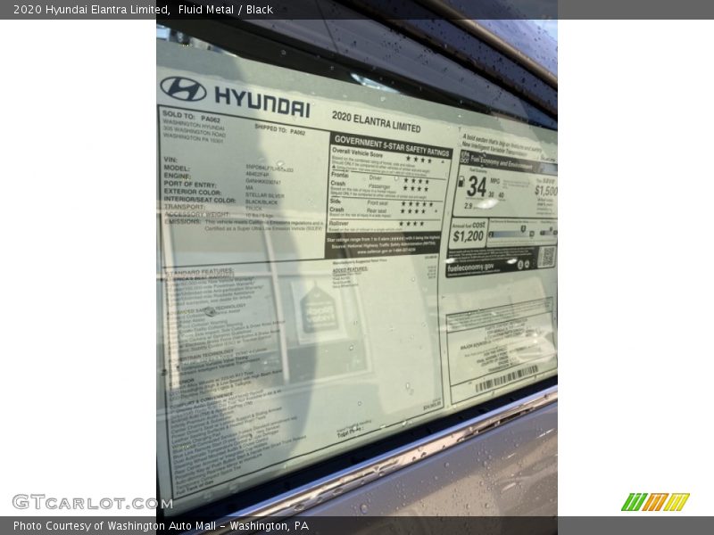 Fluid Metal / Black 2020 Hyundai Elantra Limited