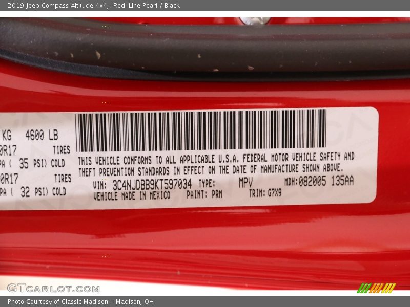 Red-Line Pearl / Black 2019 Jeep Compass Altitude 4x4