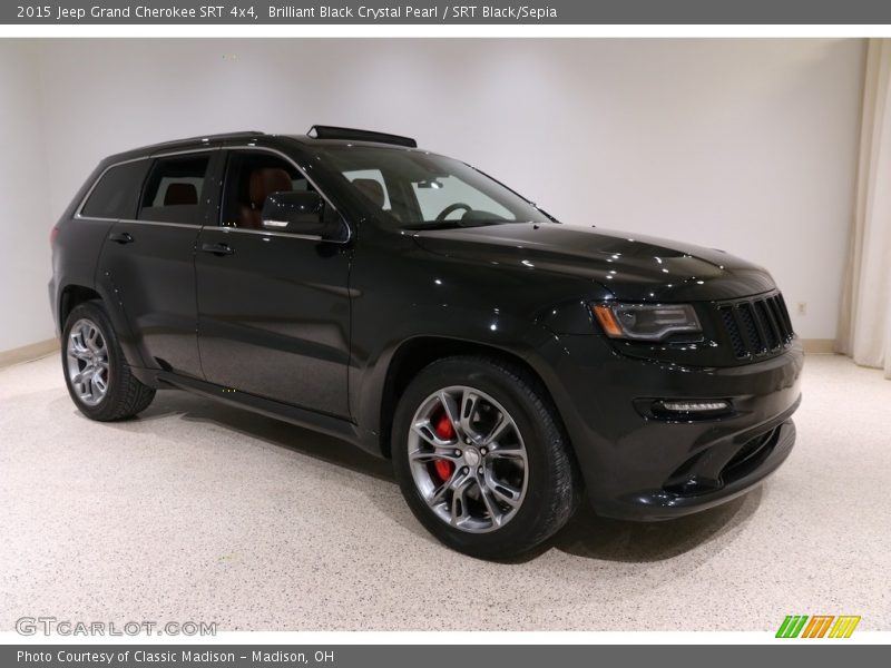 Brilliant Black Crystal Pearl / SRT Black/Sepia 2015 Jeep Grand Cherokee SRT 4x4