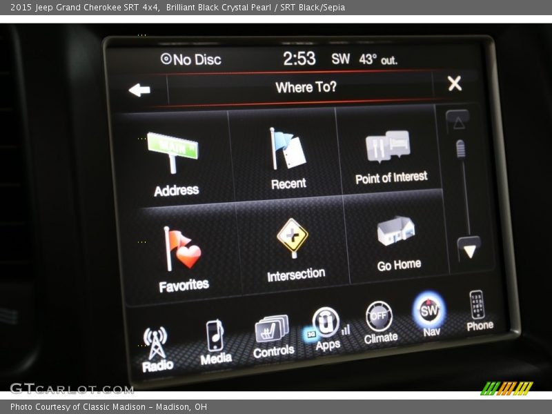 Brilliant Black Crystal Pearl / SRT Black/Sepia 2015 Jeep Grand Cherokee SRT 4x4