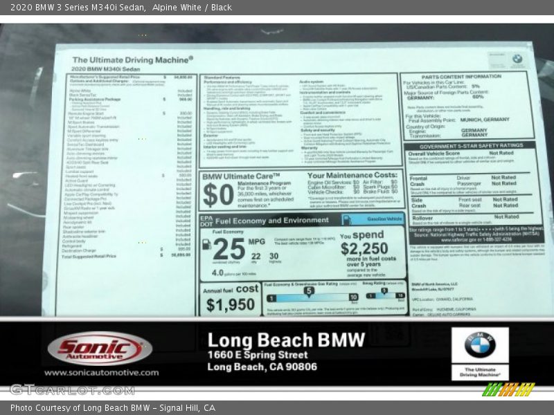 Alpine White / Black 2020 BMW 3 Series M340i Sedan