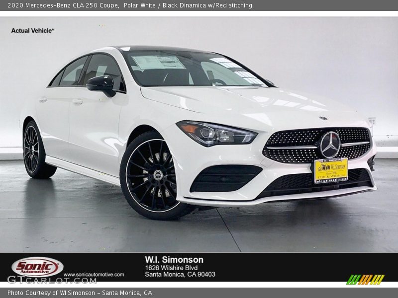 Polar White / Black Dinamica w/Red stitching 2020 Mercedes-Benz CLA 250 Coupe