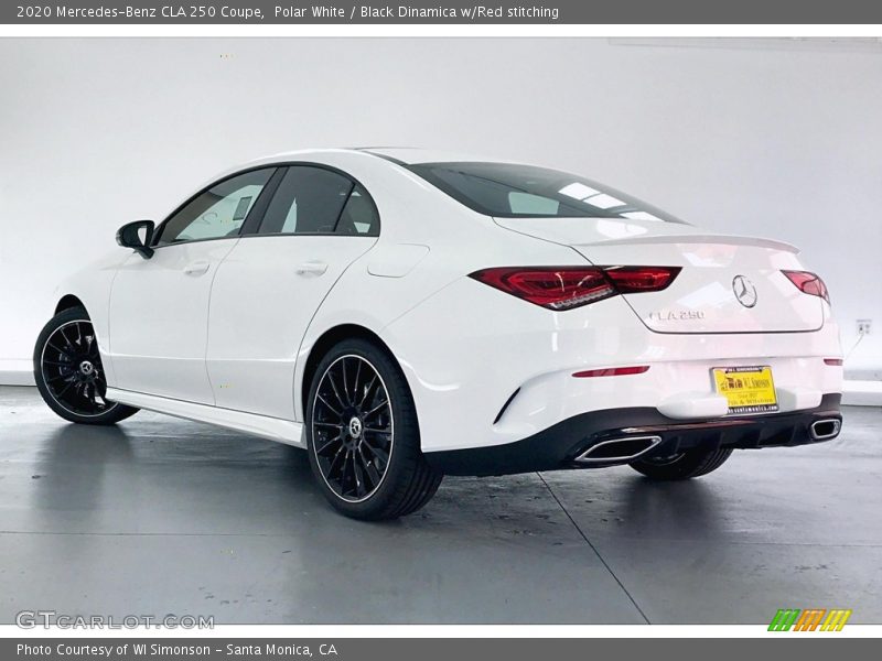 Polar White / Black Dinamica w/Red stitching 2020 Mercedes-Benz CLA 250 Coupe