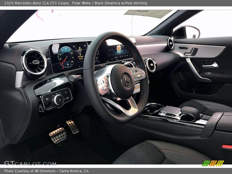 Polar White / Black Dinamica w/Red stitching 2020 Mercedes-Benz CLA 250 Coupe
