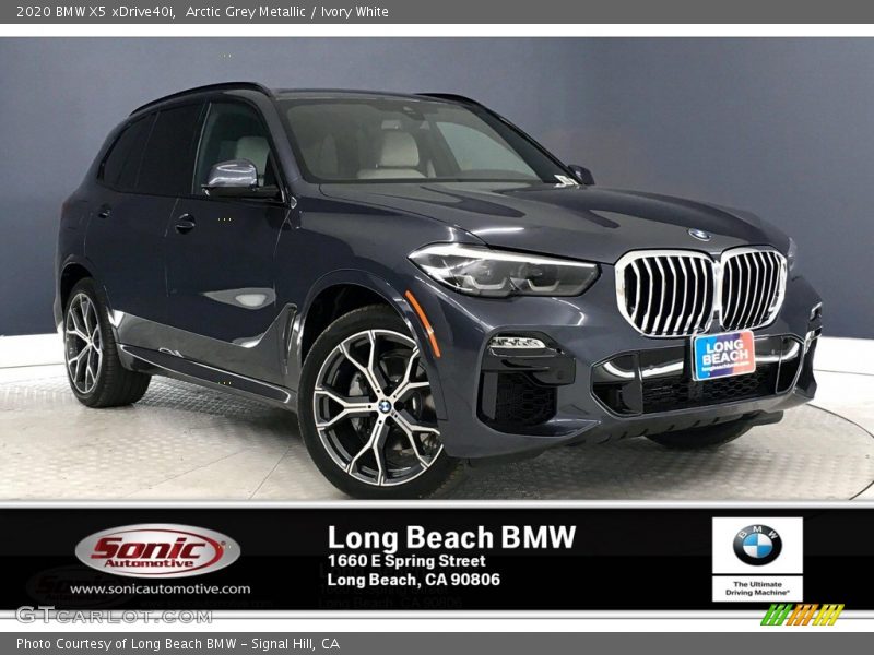 Arctic Grey Metallic / Ivory White 2020 BMW X5 xDrive40i