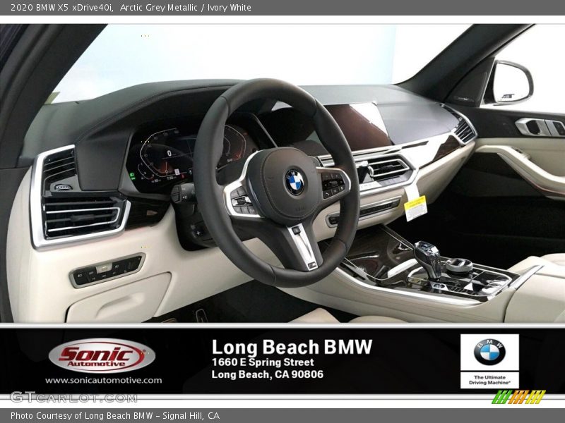 Arctic Grey Metallic / Ivory White 2020 BMW X5 xDrive40i