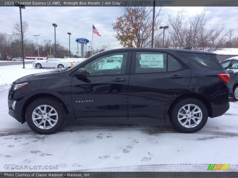 Midnight Blue Metallic / Ash Gray 2020 Chevrolet Equinox LS AWD