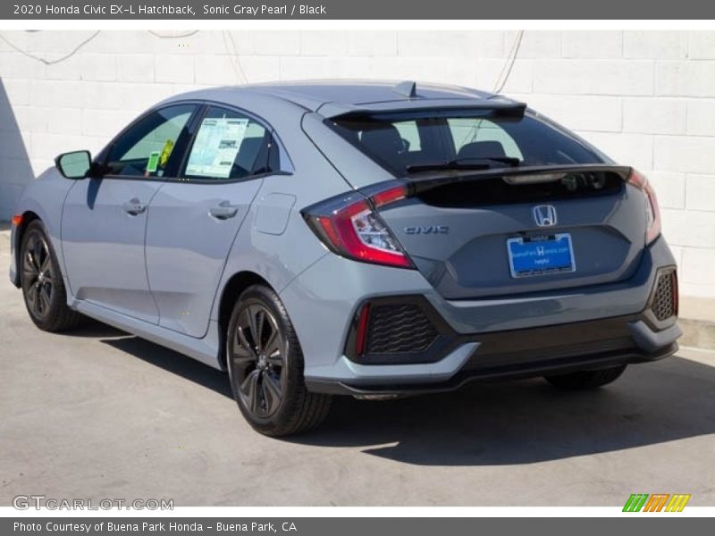 Sonic Gray Pearl / Black 2020 Honda Civic EX-L Hatchback