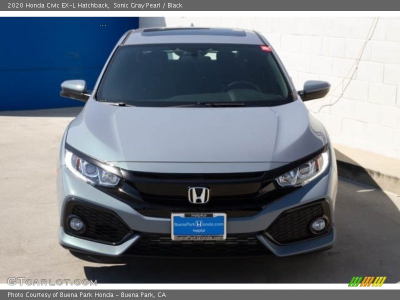 Sonic Gray Pearl / Black 2020 Honda Civic EX-L Hatchback