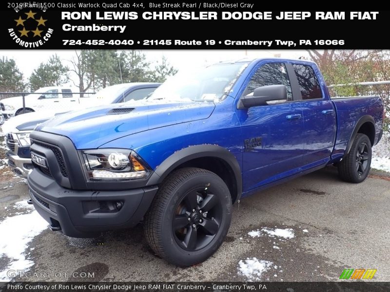 Blue Streak Pearl / Black/Diesel Gray 2019 Ram 1500 Classic Warlock Quad Cab 4x4