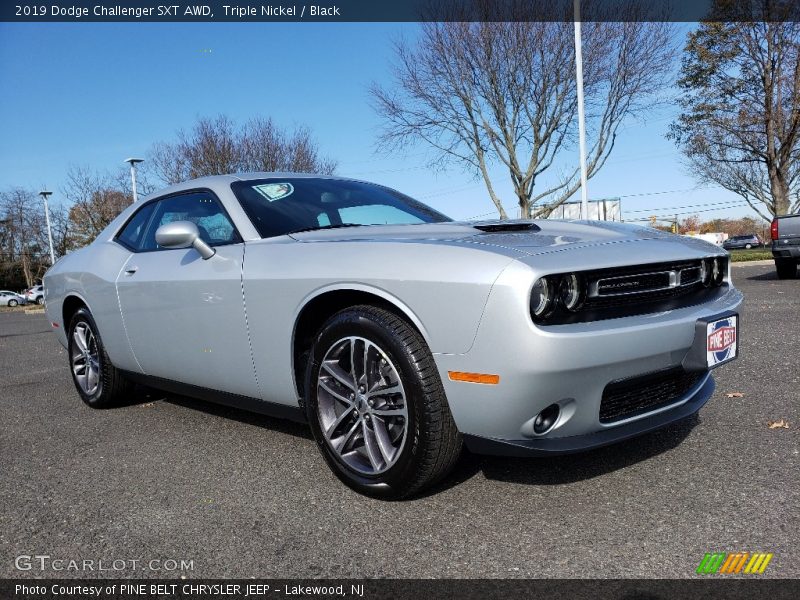 Triple Nickel / Black 2019 Dodge Challenger SXT AWD