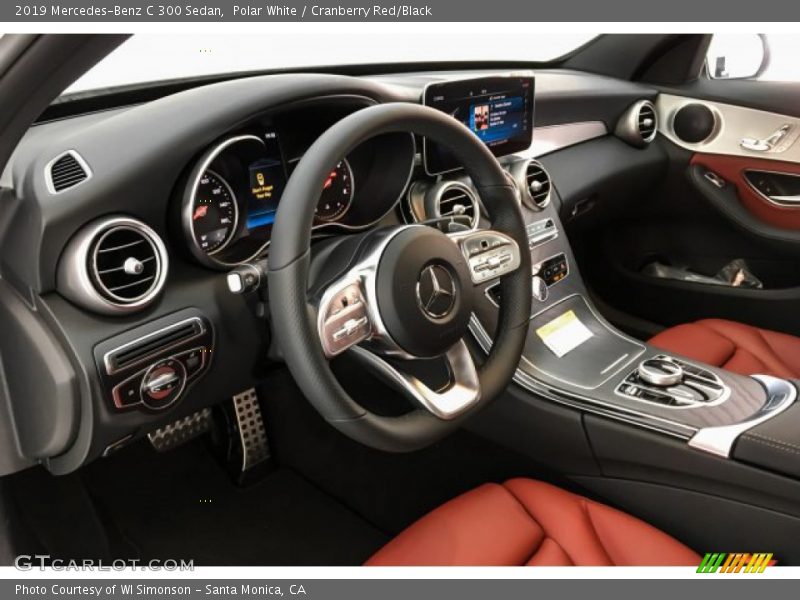 Polar White / Cranberry Red/Black 2019 Mercedes-Benz C 300 Sedan