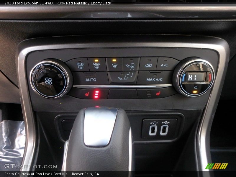 Controls of 2020 EcoSport SE 4WD