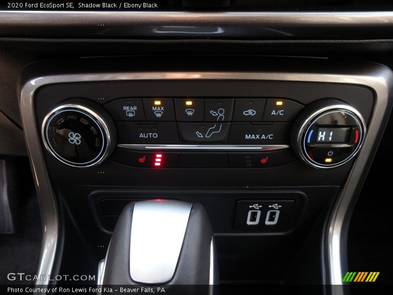 Controls of 2020 EcoSport SE