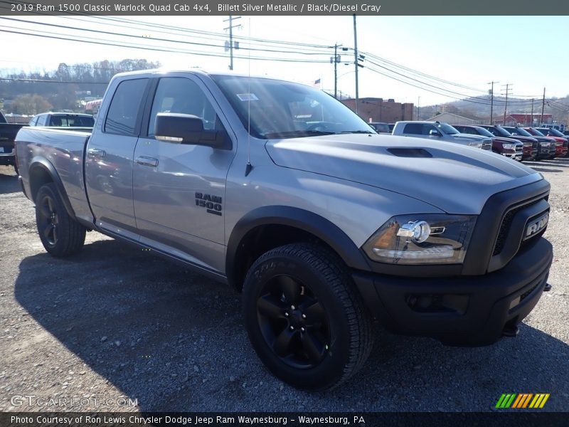 Billett Silver Metallic / Black/Diesel Gray 2019 Ram 1500 Classic Warlock Quad Cab 4x4