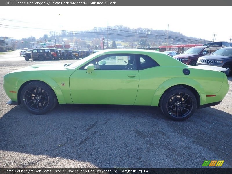Sublime / Black 2019 Dodge Challenger R/T Scat Pack Widebody