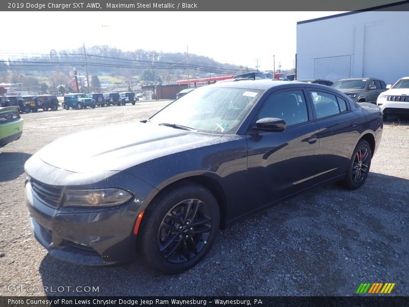 Maximum Steel Metallic / Black 2019 Dodge Charger SXT AWD