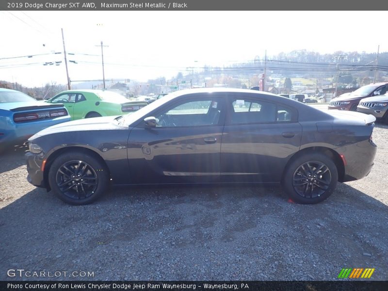Maximum Steel Metallic / Black 2019 Dodge Charger SXT AWD