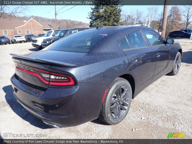 Maximum Steel Metallic / Black 2019 Dodge Charger SXT AWD