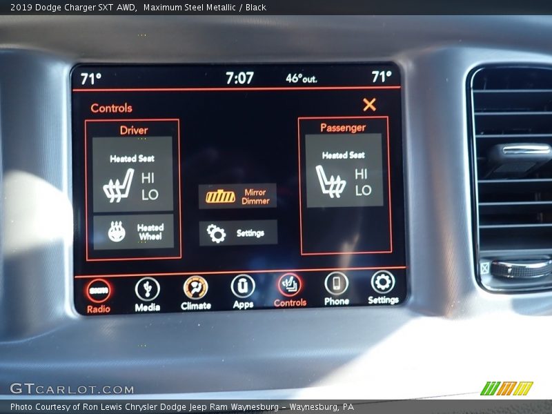 Maximum Steel Metallic / Black 2019 Dodge Charger SXT AWD