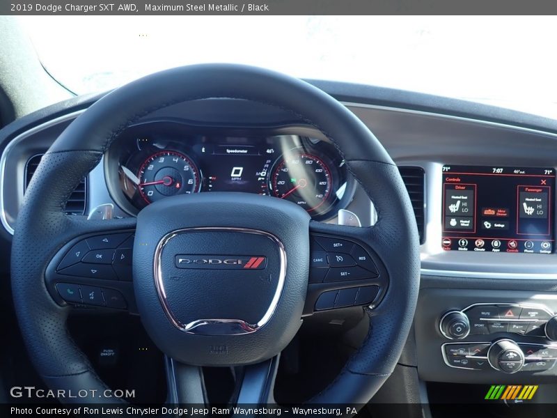 Maximum Steel Metallic / Black 2019 Dodge Charger SXT AWD