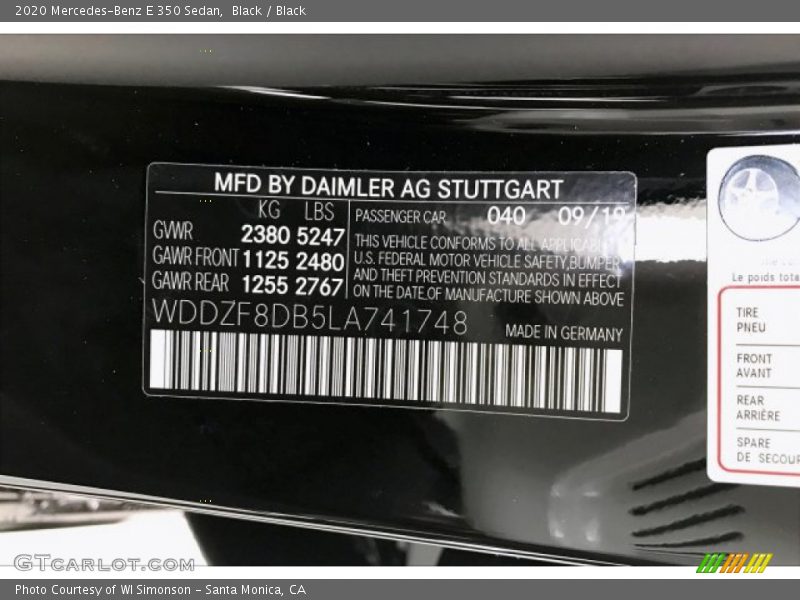 Black / Black 2020 Mercedes-Benz E 350 Sedan