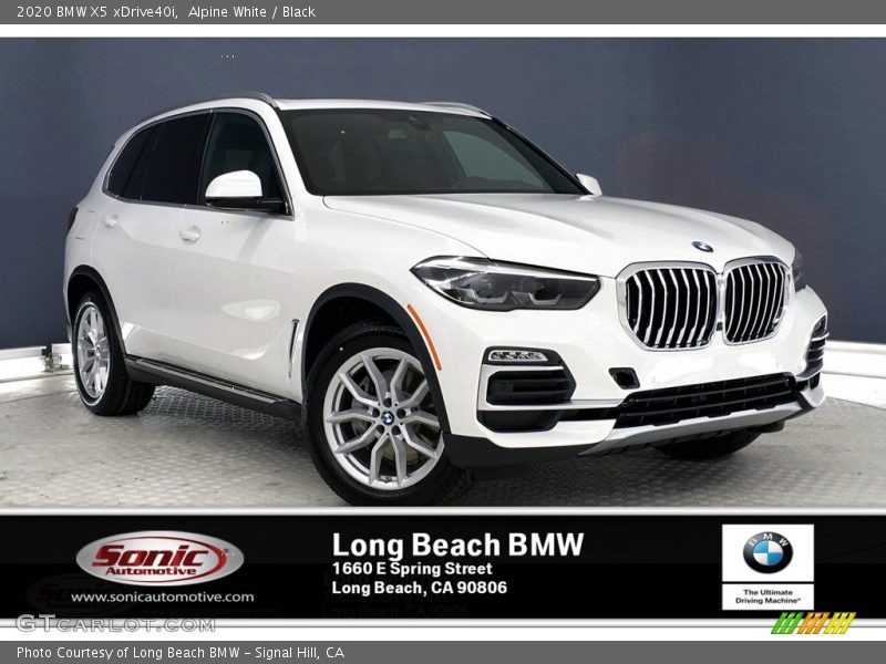 Alpine White / Black 2020 BMW X5 xDrive40i