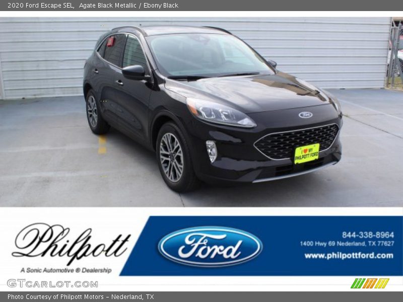 Agate Black Metallic / Ebony Black 2020 Ford Escape SEL