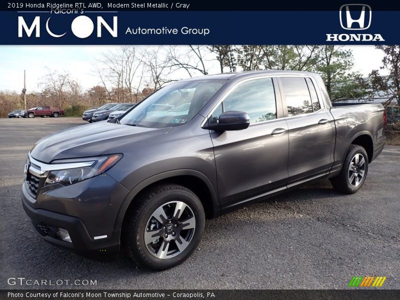 Modern Steel Metallic / Gray 2019 Honda Ridgeline RTL AWD