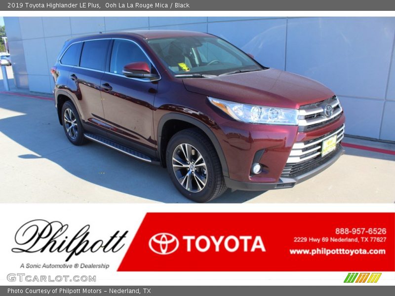 Ooh La La Rouge Mica / Black 2019 Toyota Highlander LE Plus