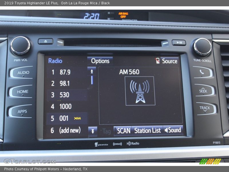 Ooh La La Rouge Mica / Black 2019 Toyota Highlander LE Plus