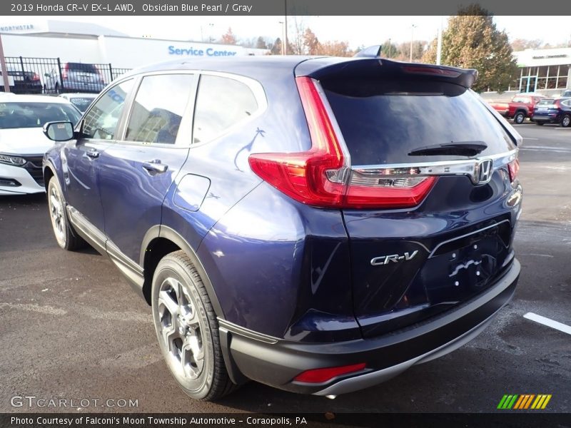 Obsidian Blue Pearl / Gray 2019 Honda CR-V EX-L AWD