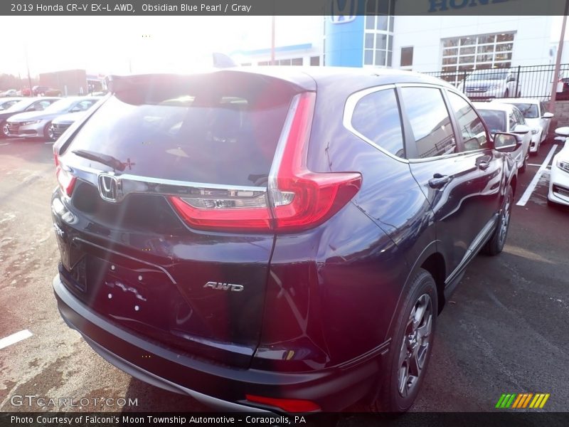 Obsidian Blue Pearl / Gray 2019 Honda CR-V EX-L AWD