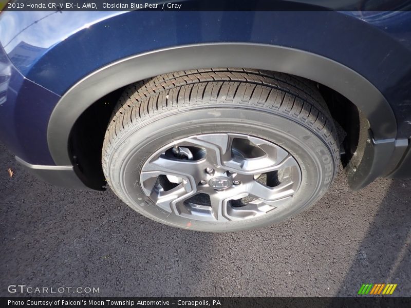 Obsidian Blue Pearl / Gray 2019 Honda CR-V EX-L AWD