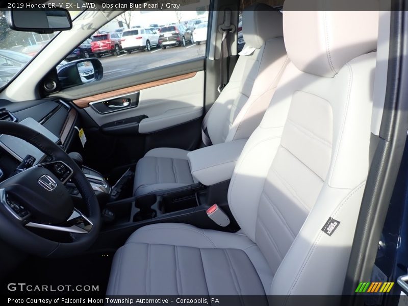 Obsidian Blue Pearl / Gray 2019 Honda CR-V EX-L AWD