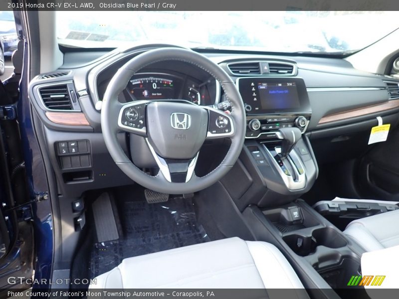 Obsidian Blue Pearl / Gray 2019 Honda CR-V EX-L AWD
