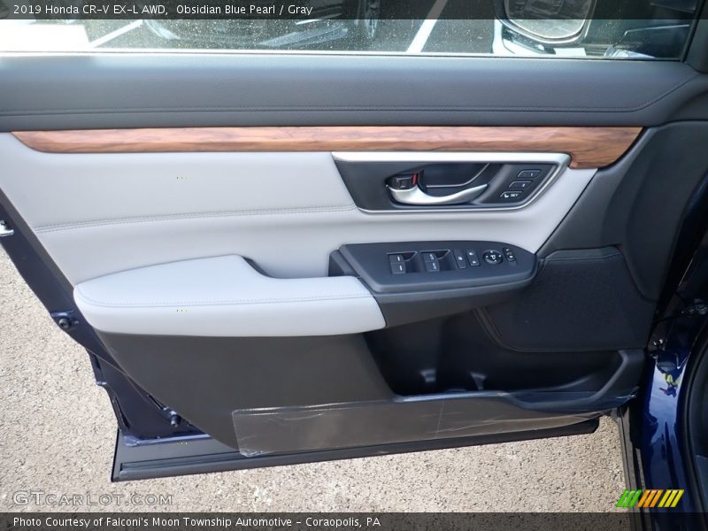 Obsidian Blue Pearl / Gray 2019 Honda CR-V EX-L AWD
