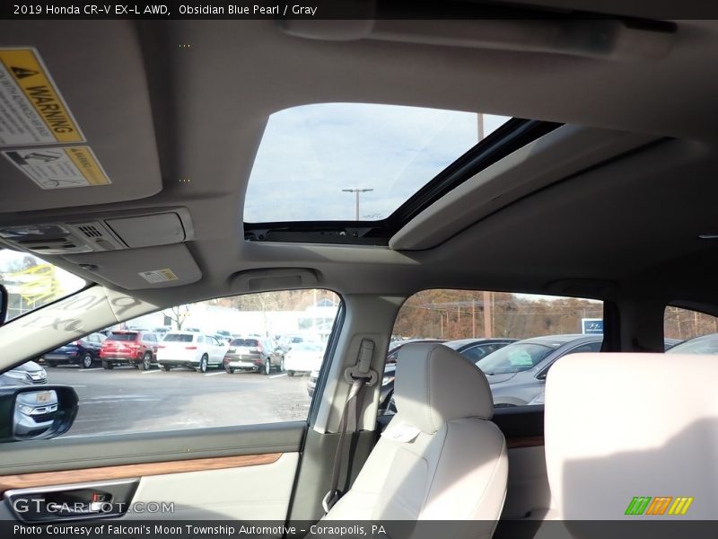 Obsidian Blue Pearl / Gray 2019 Honda CR-V EX-L AWD